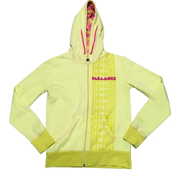 Hot Topic | Jackets u0026 Coats | Paramore Hoodie Size S Yellow Hot Pink Full  Zip Light Jacket Hot Topic Y2k | Poshmark